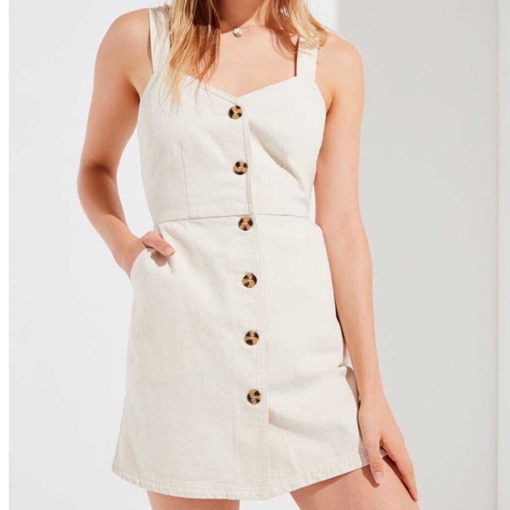 NWOT UO cream denim dress